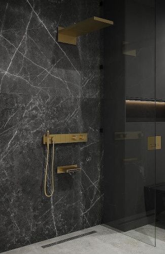 Душевая система Boheme Zodiac 133-2-G встраиваемая в стену цвет золото с термостатом - фото 3