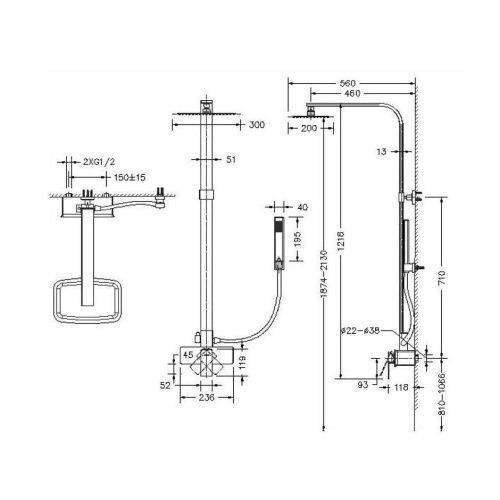 Душевая стойка Bravat F956101C-A-ENG настенная цвет хром - фото 3
