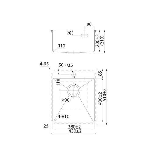 Кухонная мойка Iddis Haze HAZ43S0i77 45х50 цвет серый поверхность матовая - фото 2