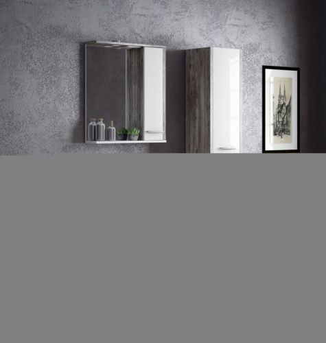 Зеркало-шкаф Corozo Лорена SD-00000296 80х70 подвесной цвет белый/коричневый - фото 3