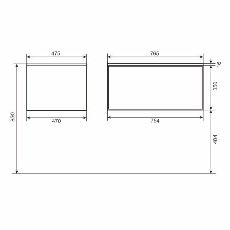 Тумба под раковину Uperwood Parma Premium 3930205464 80х50 подвесная цвет черный