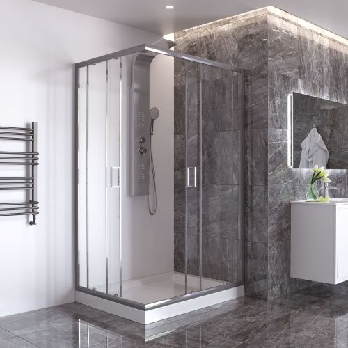 Душевой уголок Taliente TA-09120-1CP 120х90 стекло прозрачное профиль хром без поддона - фото 2