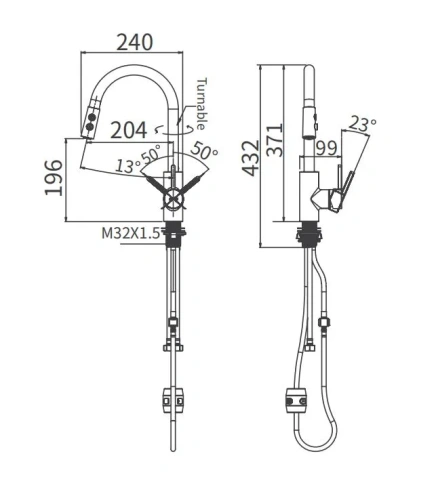 Смеситель для кухни Arrow AG4506 на мойку хром - фото 4