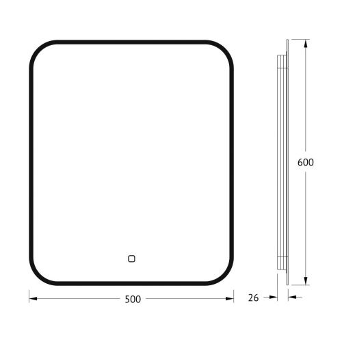 Зеркало с подсветкой Defesto AURA DF 2973S 50х60 подвесное - фото 2