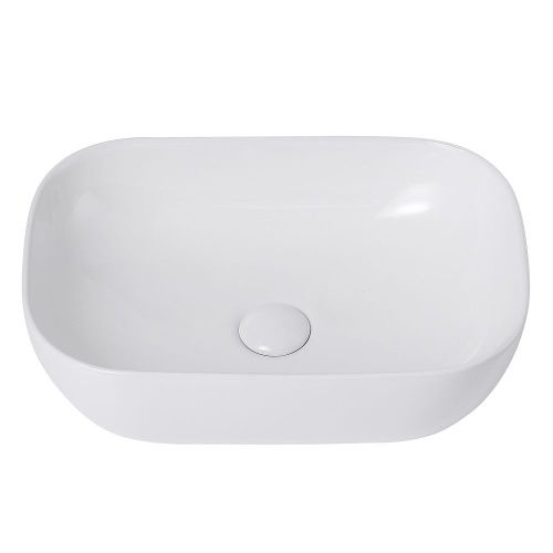 Раковина керамическая Abber RECHTECK AC2200 50х30 накладная цвет белый без отверстий под смеситель - фото 2