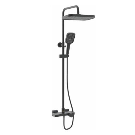 Душевая стойка Rose R1896H-6 настенная цвет черный с термостатом
