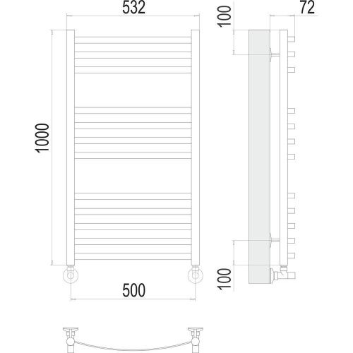 Полотенцесушитель водяной Terminus 4670078529213 55х100 хром - фото 3