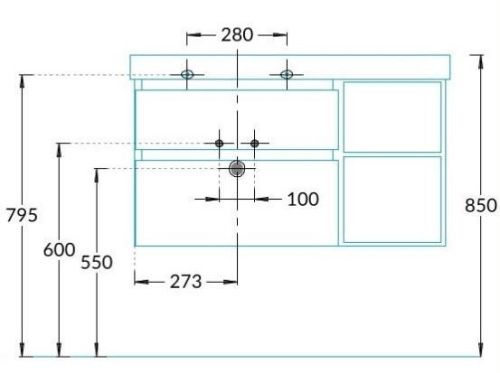 Тумба под раковину Kerama Marazzi GEOMETRICA CUB.90.2Lh\WHTM.N 90х50 подвесная цвет белый - фото 2