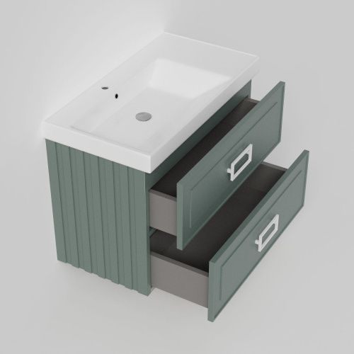 Тумба с раковиной La Fenice Cubo TWIN NFNC-01-CUB-G-90-2-2-90-2L 90х50 подвесная цвет серый - фото 3