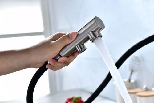 Смеситель для кухни Paulmark SERPENTINE Se213222-BS на мойку никель - фото 4