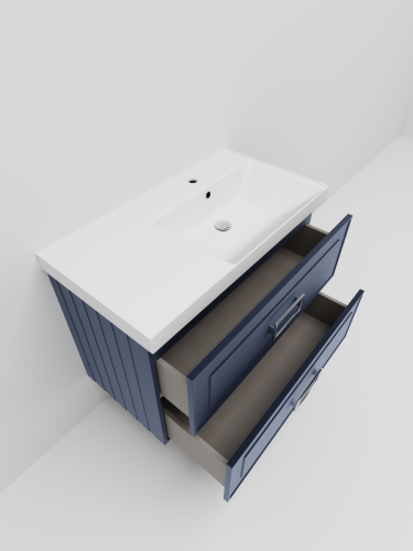 Тумба с раковиной La Fenice Cubo TWIN NFNC-01-CUB-BG-90-2-3-90-2R 100х50 подвесная цвет синий - фото 4