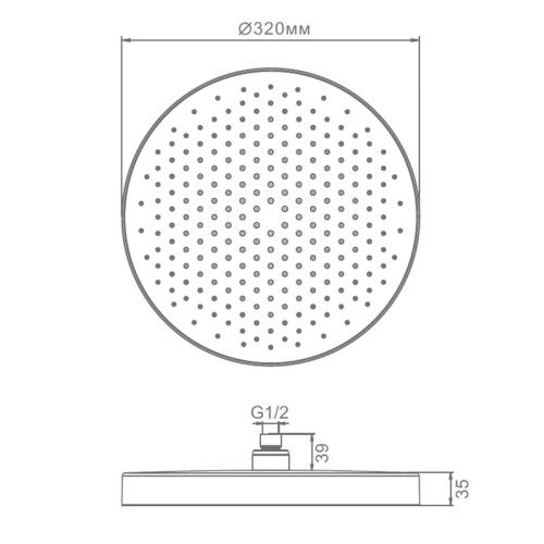 Верхний душ Raglo R452.09.09 серый - фото 3