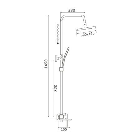 Душевая стойка Shevanik S8536 настенная цвет хром
