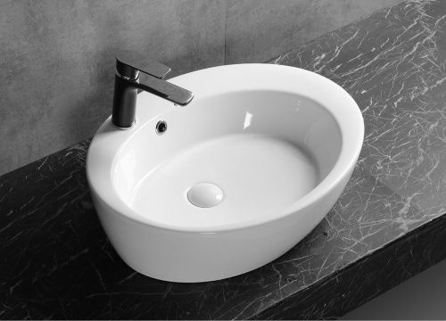 Раковина из сантехнического фарфора Cerutti SPA CR7026A 60х50 накладная цвет белый 1 отверстие под смеситель