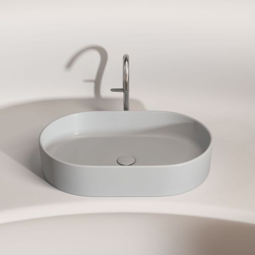 Раковина из сантехнического фарфора Ceramica Nova ELEMENT CN6048MSG 60х40 накладная цвет серый без отверстий под смеситель - фото 3