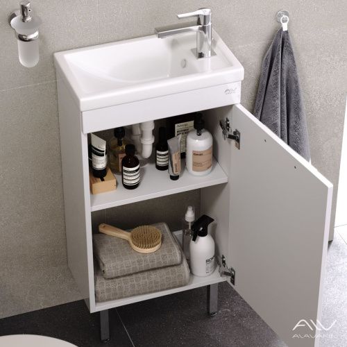 Тумба с раковиной Alavann Azzoro ALV0967000 50х30 напольная цвет белый - фото 2