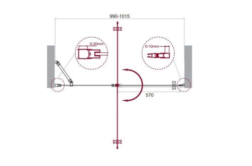 Душевая дверь BelBagno ETNA ETNA-B-12-60/40-C-Cr-90 100х195 стекло прозрачное профиль хром - фото 2