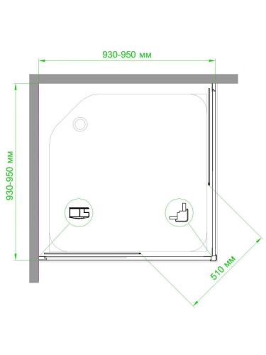 Душевой уголок Royal Bath HPD RB95HPD-C 95х95 стекло матовое профиль белый без поддона - фото 4