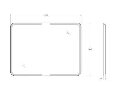 Зеркало с подсветкой Cezares 54353 120х90 подвесное - фото 5