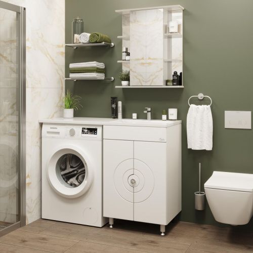 Тумба под раковину Onika Космос 106019 60х50 напольная цвет белый - фото 2