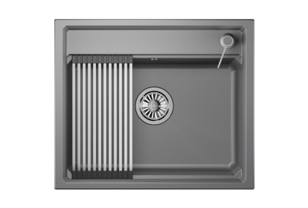 Кухонная мойка Granula Kitchen Space 6003, АЛЮМИНИУМ 60х50 цвет серый поверхность матовая