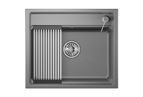 Кухонная мойка Granula Kitchen Space 6003, АЛЮМИНИУМ 60х50 цвет серый поверхность матовая - фото 2