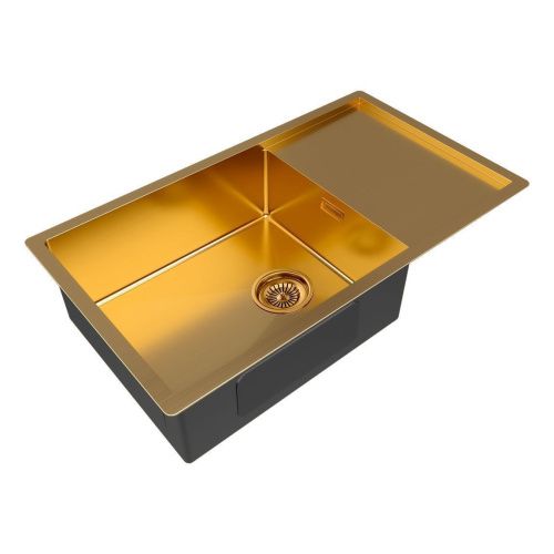 Кухонная мойка Paulmark GERBERG 78F UNI PM217844-BG 45х40 цвет золото поверхность брашированная - фото 2