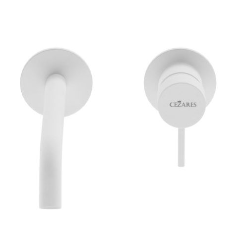 Смеситель для раковины Cezares LEAF LEAF-BLI2-20-L-BIO встраиваемый в стену белый - фото 3