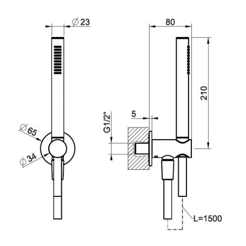 Душевой гарнитур Gessi Shower Sets 63329#149 настенный никель - фото 2