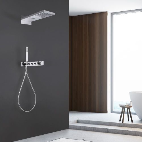 Душевая система Abber AF8752 встраиваемая в стену цвет хром с термостатом - фото 2