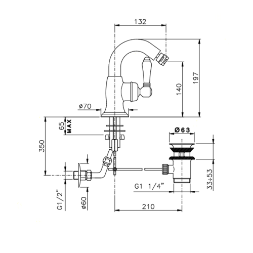 Смеситель Nicolazzi El Capitan 3455CR75C на биде хром - фото 2
