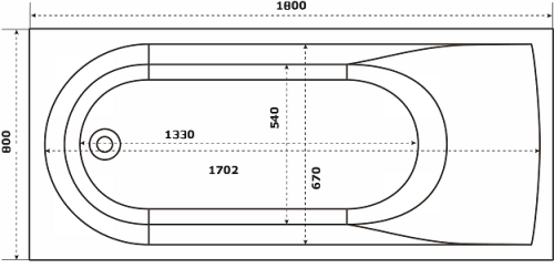 Ванна из литьевго мрамора Bas Афина ВА00027 180х80 пристенная прямоугольная с каркасом - фото 2
