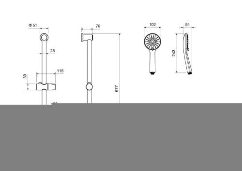 Душевой гарнитур Aquatek БЕТТА AQ2013MB настенный черный - фото 4