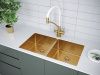 Кухонная мойка Paulmark GERBERG 78/2 UNI PM237844-BG 35х40 цвет золото поверхность брашированная