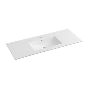 Раковина из сантехнического фарфора Vincea VBS-13120 120х50 встраиваемая цвет белый 1 отверстие под смеситель