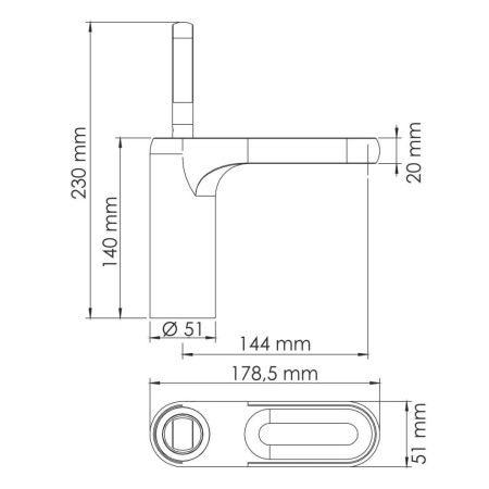 Смеситель Wasserkraft Kammel 1800 1803 на раковину хром