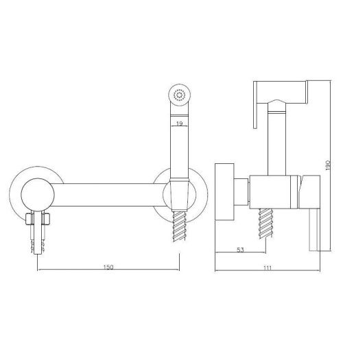 Гигиенический душ со смесителем Esko SMH02 BLACK хром - фото 3