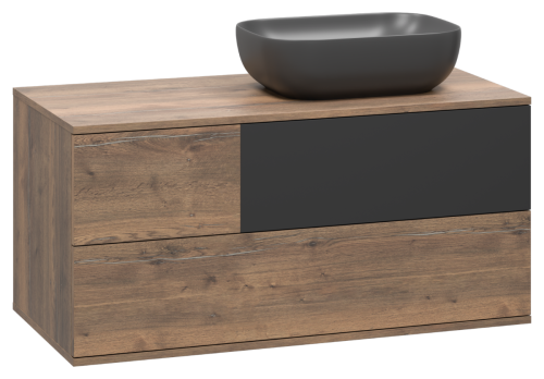 Тумба под раковину Misty Коломбо П-Кол-01100-074ПП 100х50 подвесная цвет серый/коричневый - фото 5