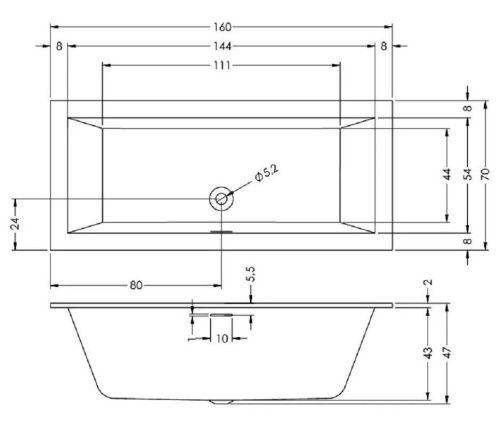 Ванна акриловая Riho Desire B088002005 185х85 пристенная овальная - фото 3