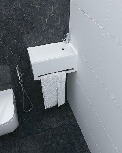 Тумба с раковиной 1MarKa Tiny У84218 40х20 подвесная цвет белый - фото 2