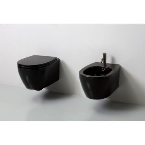 Чаша унитаза подвесная White Ceramic Basic W020305 цвет черный без сиденья безободковая - фото 2