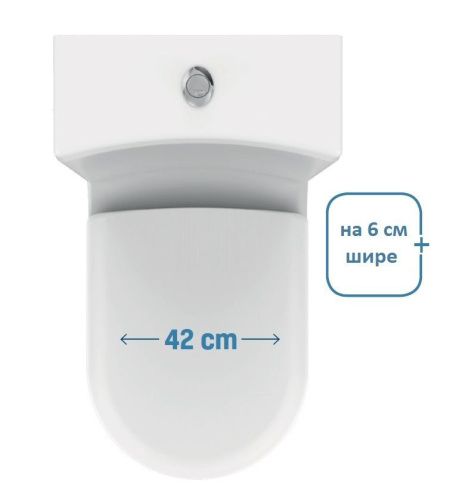 Чаша унитаза напольная Creavit Grande GR360-11CB00E-0000 цвет белый без бачка без сиденья душевой смыв - фото 4