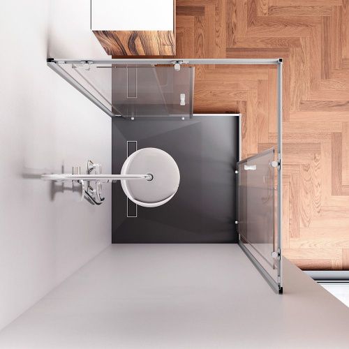 Душевой уголок Am.Pm Sunny W87G-403-100100-MT 100х100 стекло прозрачное профиль хром без поддона - фото 4