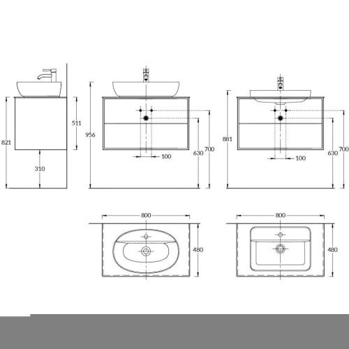 Тумба под раковину Kerama Marazzi PLAZA PLB.M.80.2\WHT.V 80х50 подвесная цвет белый - фото 2