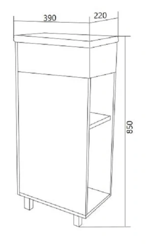 Тумба с раковиной 1MarKa Laura У85929 40х20 напольная цвет белый - фото 2
