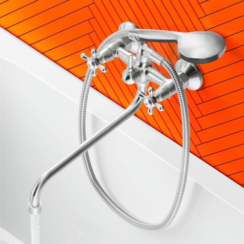 Смеситель для ванны и душа Dorff Vintage D6095000 настенный хром - фото 3