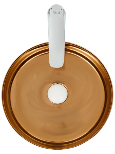 Раковина из сантехнического фаянса WeltWasser WW SK 10000004540 40 см накладная цвет белый/золото без отверстий под смеситель - фото 3