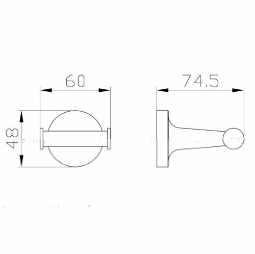 Двойной крючок для ванной Wonzon & Woghand SIMPLE WW-6525-BGM - фото 2
