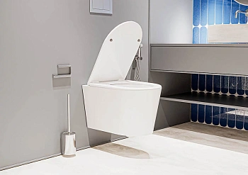 Унитаз подвесной Veconi Ruga VRU-52T белый с сиденьем микролифт безободковый смыв торнадо