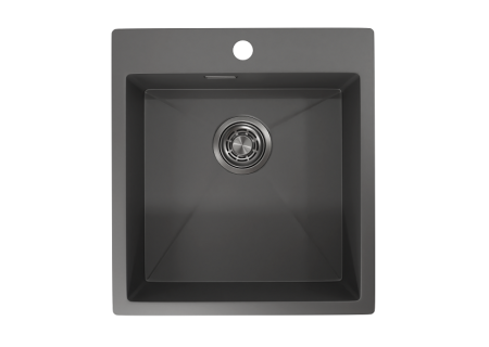 Кухонная мойка Granula 4600, ГРАФИТ МАТОВЫЙ 45х50 цвет черный поверхность матовая